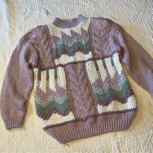 Vintage 80s 90s Bramble Lane Hand Knit Sweater M L